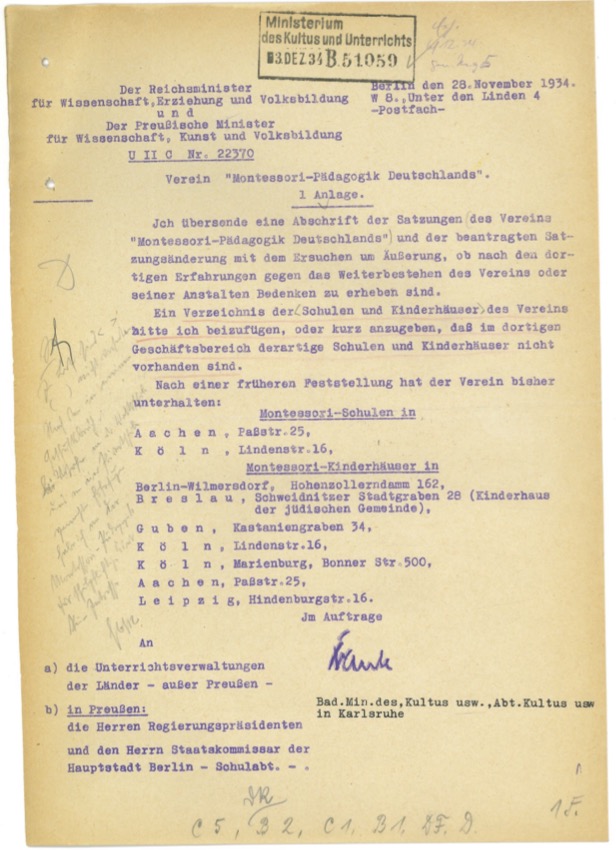 Anfrage zum VMPD 28.11.1934