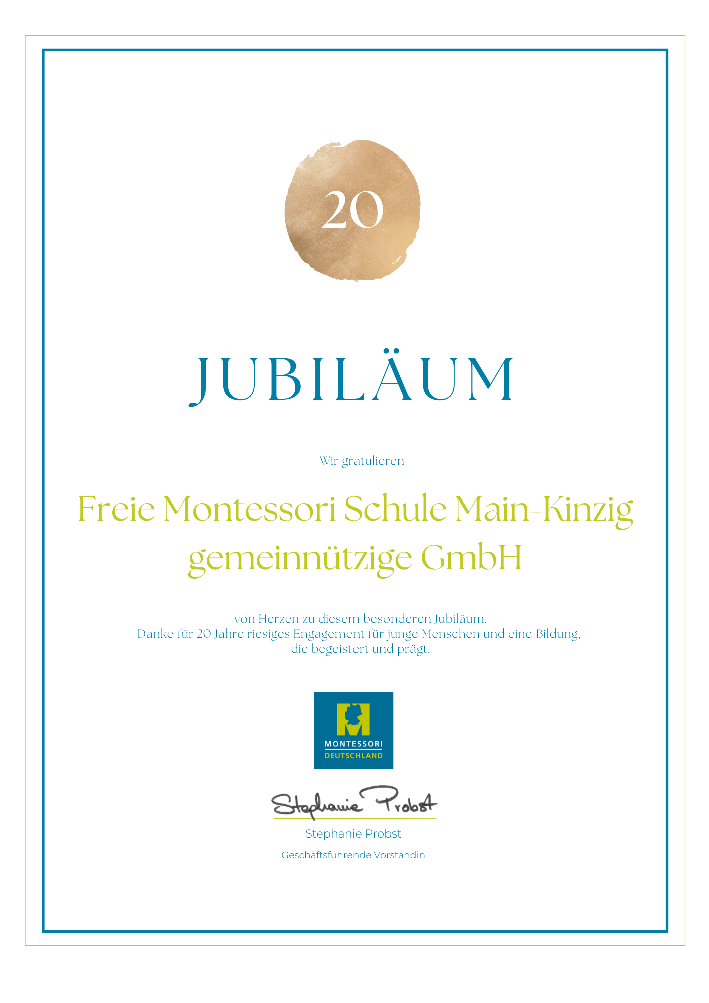 Jubiläumsurkunde