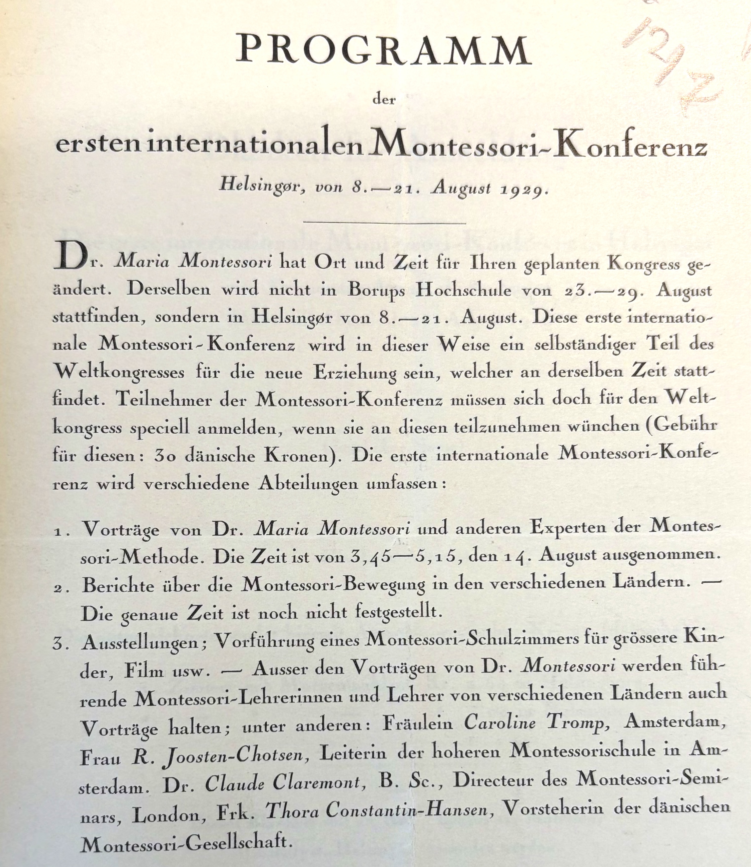 Programm 1929 Helsingoer